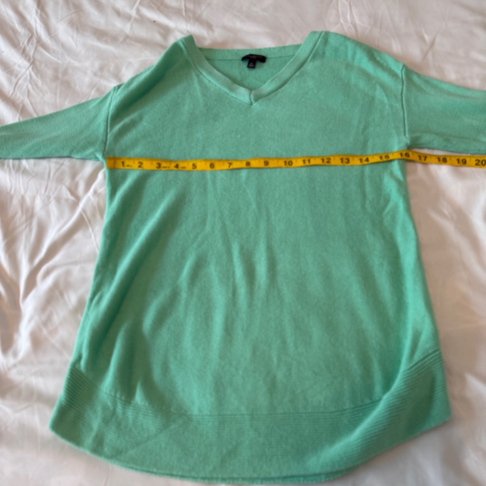 Talbots Womens Sweater Petite S light green Long Sleeve V Neck Pullover - Picture 5 of 6